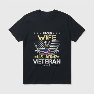 U S Army Veteran Flag Proud T-Shirt – Classic T-Shirt in Black