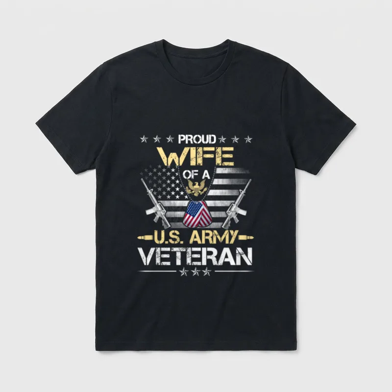 U S Army Veteran Flag Proud T-Shirt – Classic T-Shirt in Black