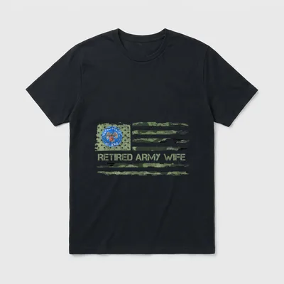 Camo Flag Retired US Army Veteran T-Shirt – Classic T-Shirt in Black