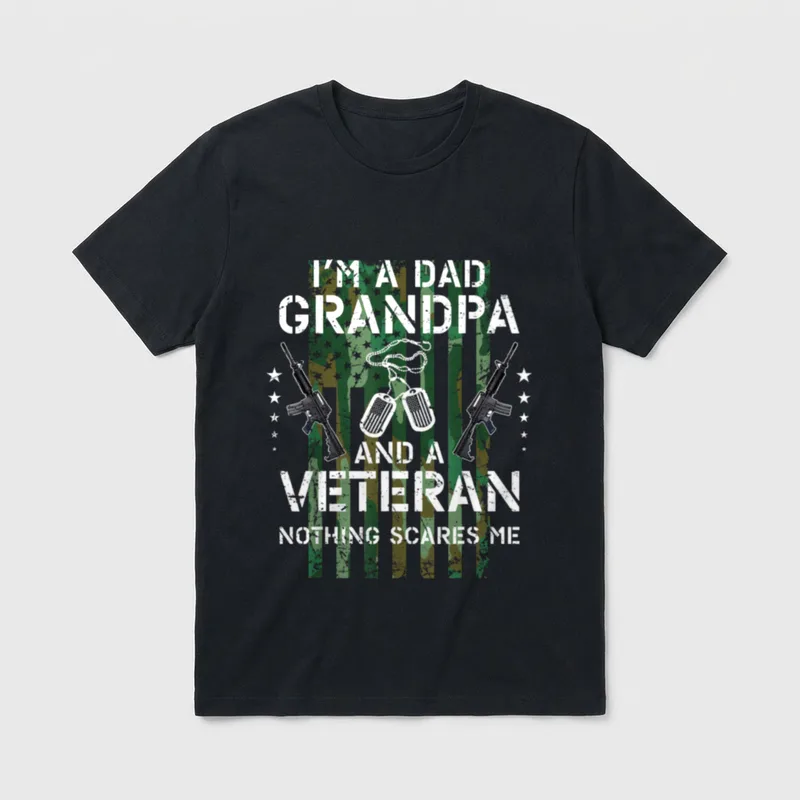 I'm a Dad Grandpa Veteran Father T-Shirt – Classic T-Shirt in Black