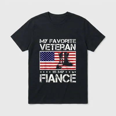 My Favorite Veteran Is Fiancé T-Shirt – Classic T-Shirt in Black