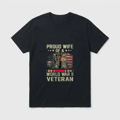 World War 2 Vet WWII Wife T-Shirt – Classic T-Shirt in Black