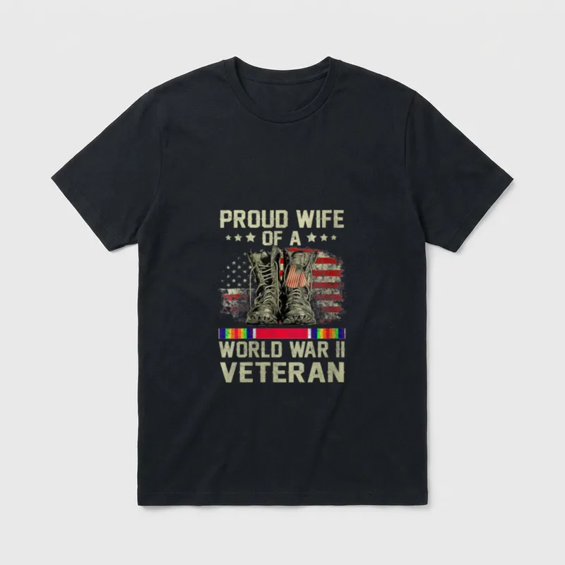 World War 2 Vet WWII Wife T-Shirt – Classic T-Shirt in Black