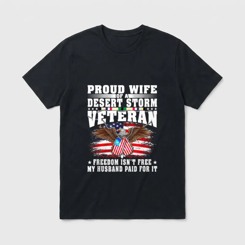 Proud Wife of Desert Storm Freedom T-Shirt – Classic T-Shirt in Black