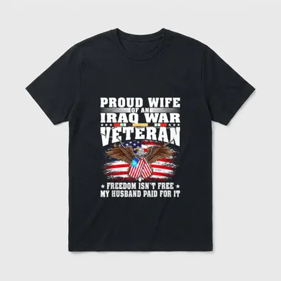 Proud Wife of Iraq War Veteran T-Shirt – Classic T-Shirt in Black