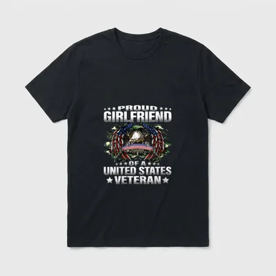 Girlfriend of a United States Veteran T-Shirt – Classic T-Shirt in Black