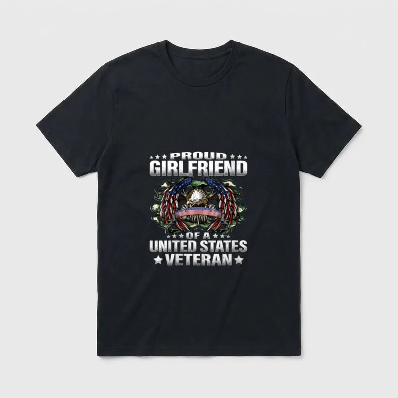 Girlfriend of a United States Veteran T-Shirt – Classic T-Shirt in Black