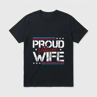 Veteran Proud Wife Army Cool Mother's T-Shirt – Classic T-Shirt in Black
