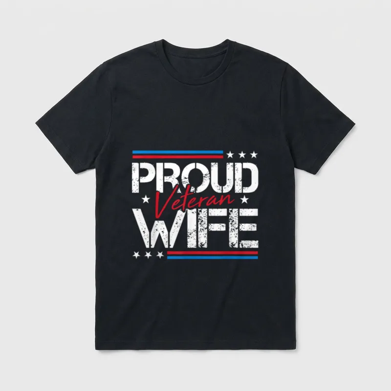 Veteran Proud Wife Army Cool Mother's T-Shirt – Classic T-Shirt in Black