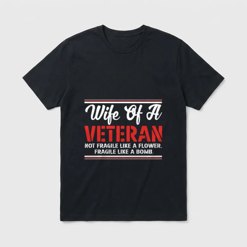 Wife of a Veteran Veterans Day T-Shirt – Classic T-Shirt in Black