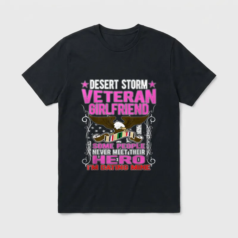 Desert Storm Veteran Girlfriend T-Shirt – Classic T-Shirt in Black