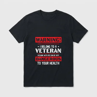 Warning I Belong to a Patriotic T-Shirt – Classic T-Shirt in Black