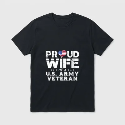 Proud Wife of a Veteran Honor T-Shirt – Classic T-Shirt in Black