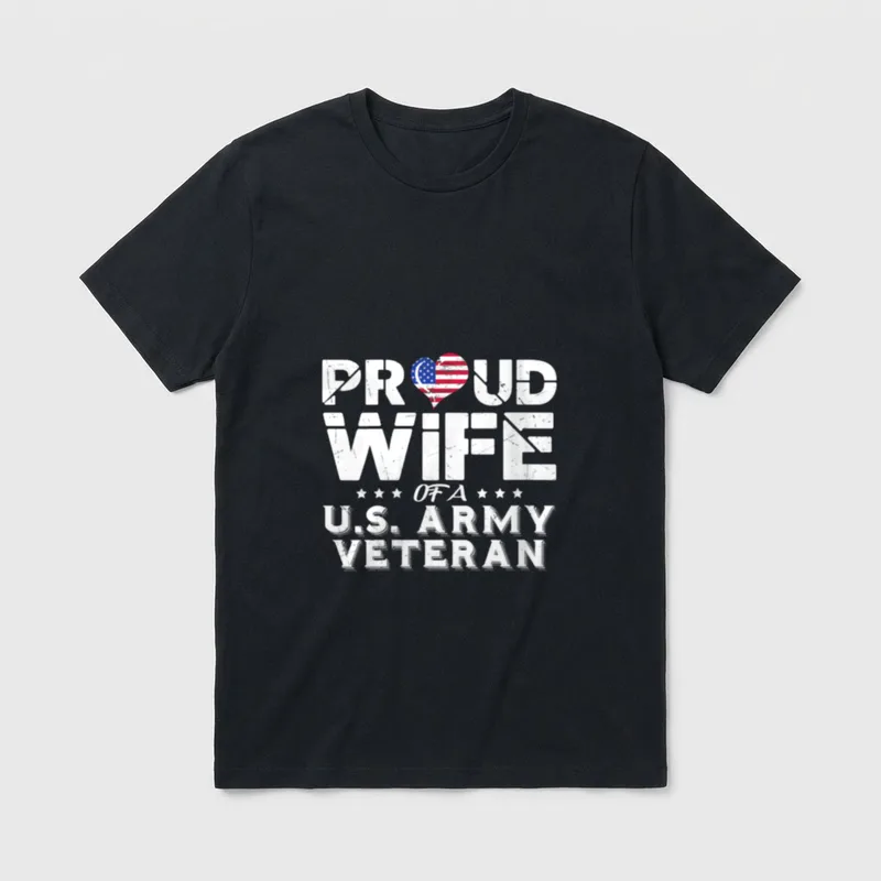 Proud Wife of a Veteran Honor T-Shirt – Classic T-Shirt in Black