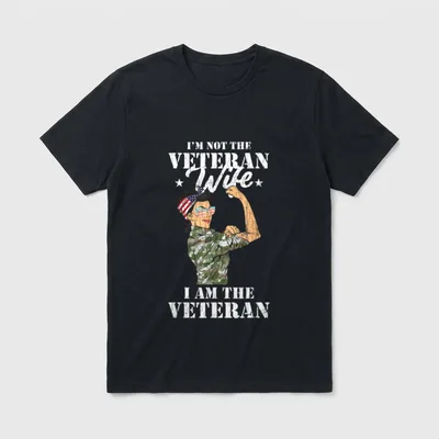 I'm Not Veteran's Wife Veteran Attire T-Shirt – Classic T-Shirt in Black