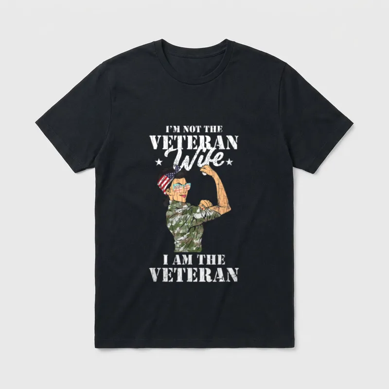 I'm Not Veteran's Wife Veteran Attire T-Shirt – Classic T-Shirt in Black