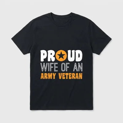 Wife of Army Veteran Proud Lightweight T-Shirt – Classic T-Shirt in Black