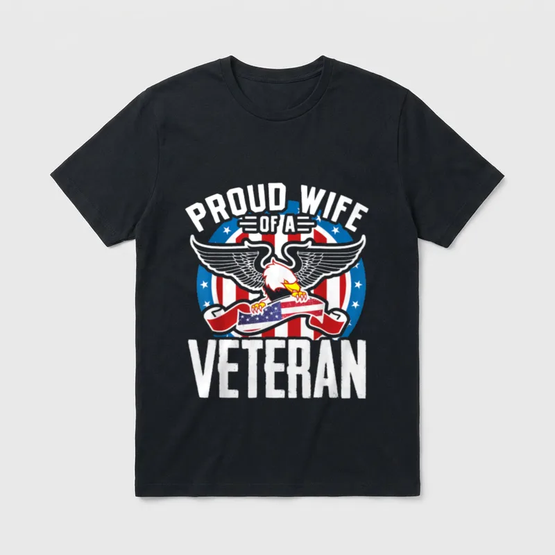 Proud Wife of Veteran Nothing Scares T-Shirt – Classic T-Shirt in Black