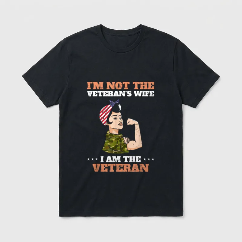 I'm Not Veteran's Wife Veteran Love T-Shirt – Classic T-Shirt in Black