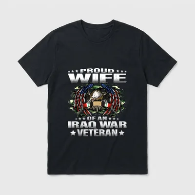 Wife of an Iraq War Proud T-Shirt – Classic T-Shirt in Black