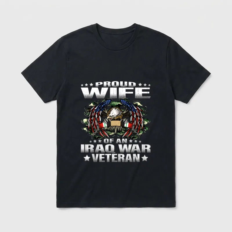 Wife of an Iraq War Proud T-Shirt – Classic T-Shirt in Black