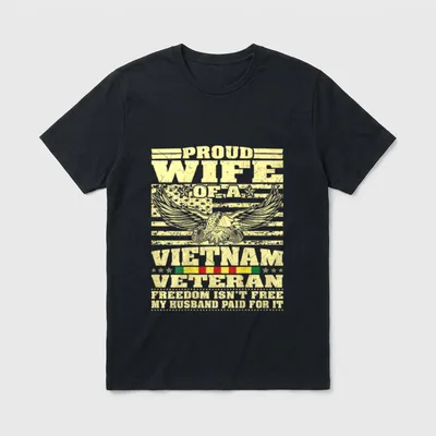 Proud Wife Of Vietnam Veteran T-Shirt – Classic T-Shirt in Black