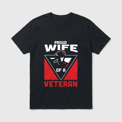 Proud Wife of a Veteran Soldier T-Shirt – Classic T-Shirt in Black