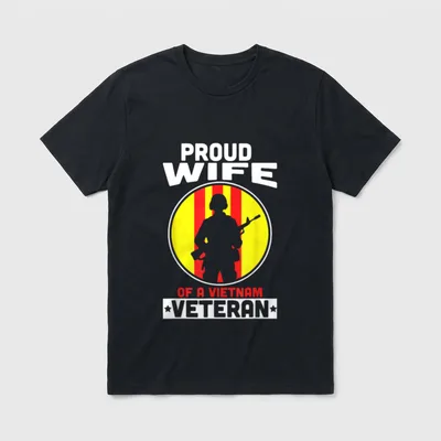 Proud Wife of a Vietnam American T-Shirt – Classic T-Shirt in Black