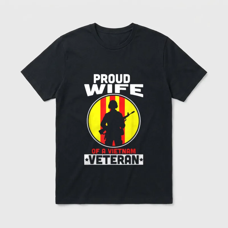 Proud Wife of a Vietnam American T-Shirt – Classic T-Shirt in Black