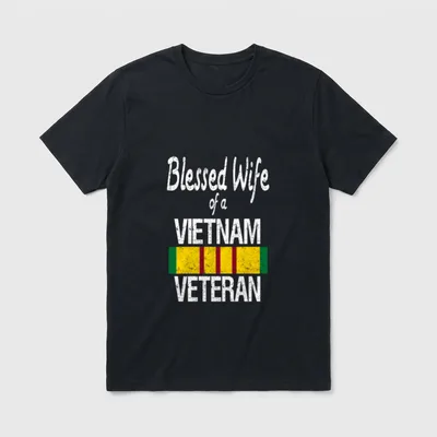 Blessed Wife of a Vietnam Veteran T-Shirt – Classic T-Shirt in Black