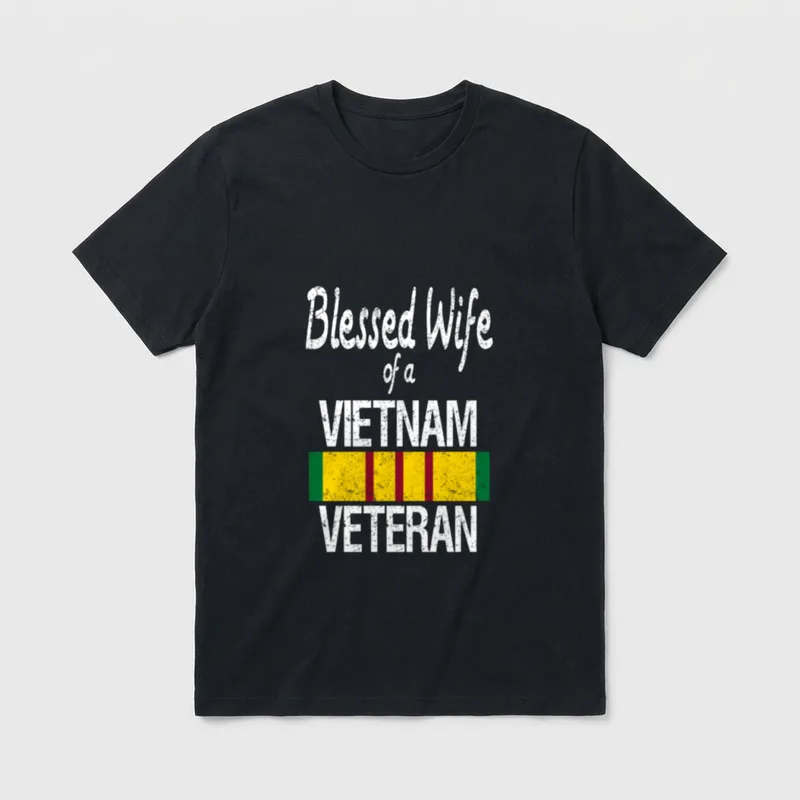 Blessed Wife of a Vietnam Veteran T-Shirt – Classic T-Shirt in Black