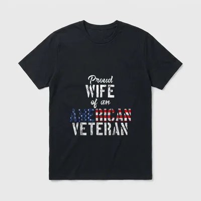 Proud Wife of an American Military T-Shirt – Classic T-Shirt in Black