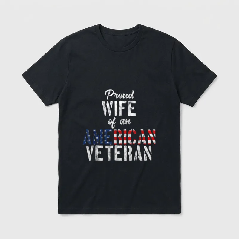 Proud Wife of an American Military T-Shirt – Classic T-Shirt in Black