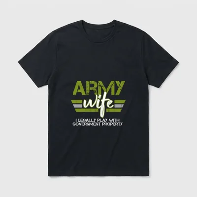 Army Veteran Wife Pink T-Shirt – Classic T-Shirt in Black
