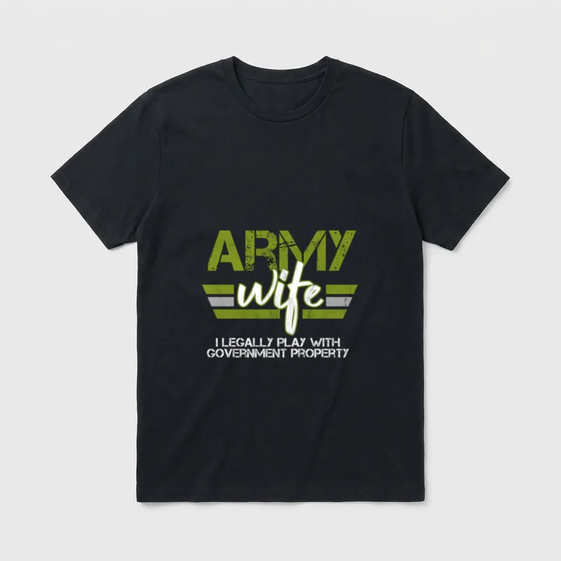 Army Veteran Wife Pink T-Shirt – Classic T-Shirt in Black