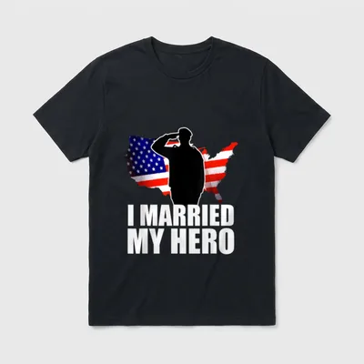 Proud Veteran Spouse Support T-Shirt – Classic T-Shirt in Black