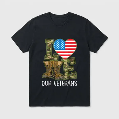 Proud Military Veterans Day T-Shirt – Classic T-Shirt in Black