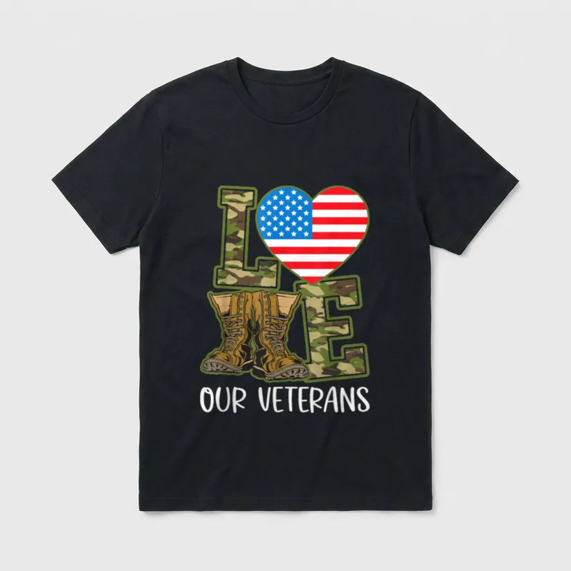Proud Military Veterans Day T-Shirt – Classic T-Shirt in Black