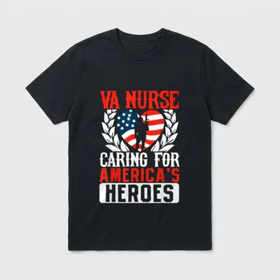 VA Nurse American Heroes T-Shirt – Classic T-Shirt in Black