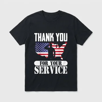 Thank You For Your Service T-Shirt – Classic T-Shirt in Black