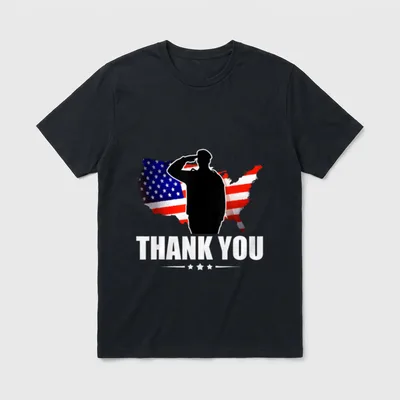 Patriotic Veteran American Flag T-Shirt – Classic T-Shirt in Black