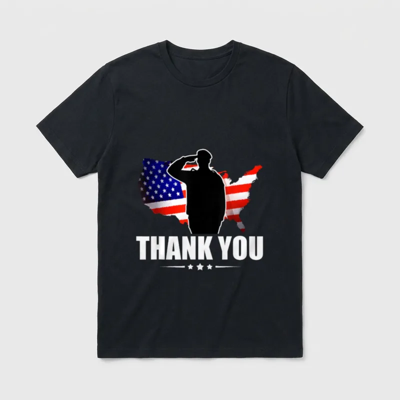 Patriotic Veteran American Flag T-Shirt – Classic T-Shirt in Black