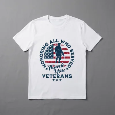 Honoring Veterans American Flag T-Shirt – Classic T-Shirt in Black