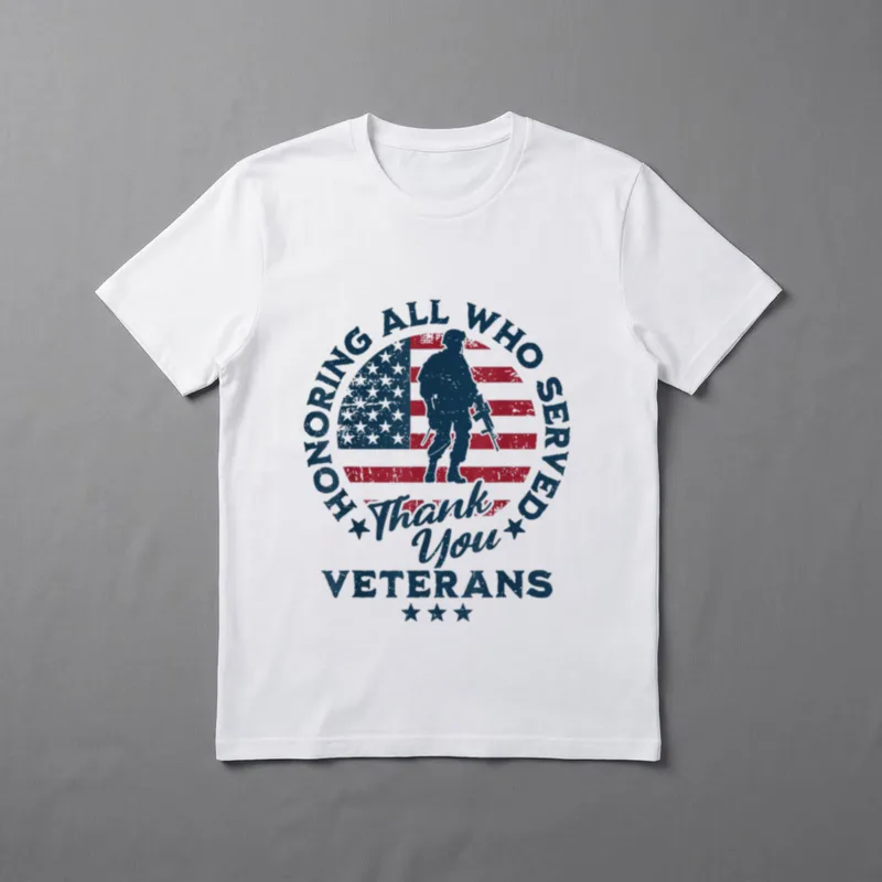 Honoring Veterans American Flag T-Shirt – Classic T-Shirt in Black