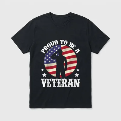 Veterans Day Proud Veteran T-Shirt – Classic T-Shirt in Black