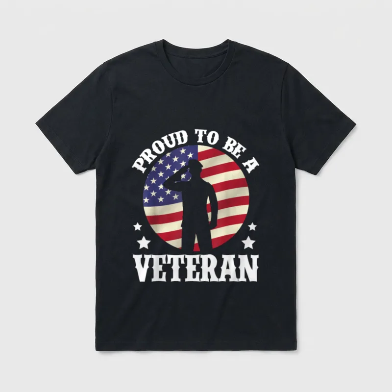 Veterans Day Proud Veteran T-Shirt – Classic T-Shirt in Black