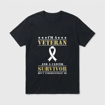 Military Veteran Cancer Survivor T-Shirt – Classic T-Shirt in Black