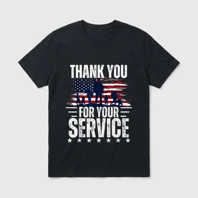 Vintage Veteran Thank T-Shirt – Classic T-Shirt in Black