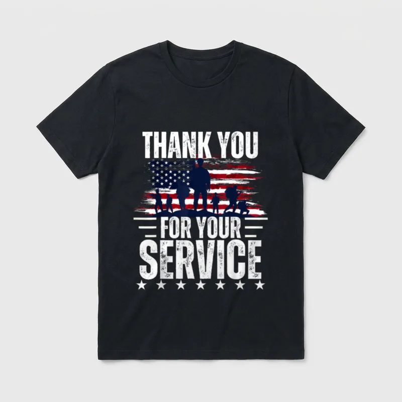 Vintage Veteran Thank T-Shirt – Classic T-Shirt in Black