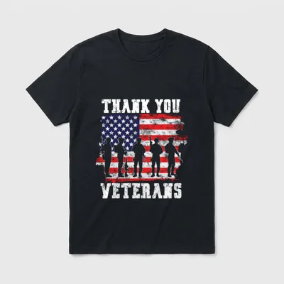 Thank You Veterans for Veterans T-Shirt – Classic T-Shirt in Black